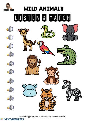 Wild animals-listen&match