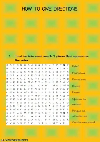 4º - Unit 3 - Giving directions and places in a city