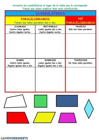 CLASIFICAR CUADRILÁTEROS