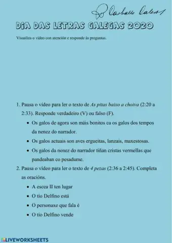 Día das Letras Galegas, Carvalho Calero