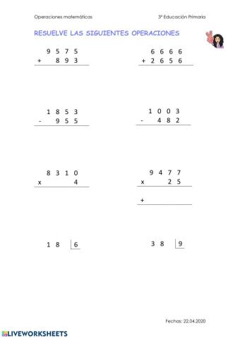 Operaciones matemáticas