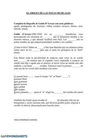 El origen de las notas musicales