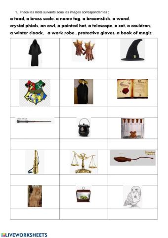 Harry Potter school supplies