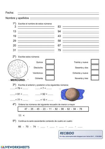 Números hasta el 99