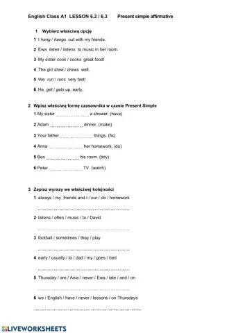 Present simple affirmative