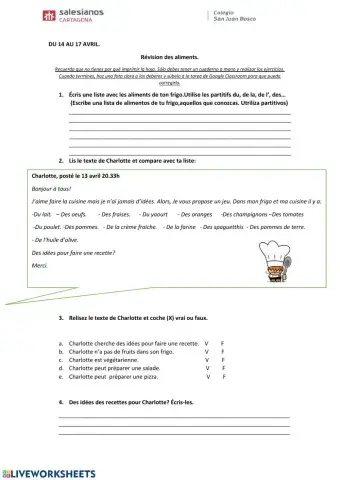 Révision Les aliments