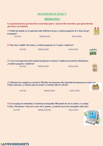 PROBLEMAS TEMA 7º
