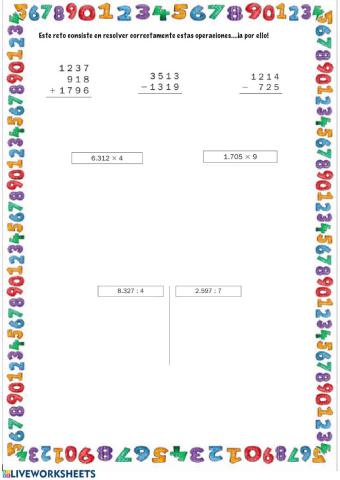 Ficha operaciones 1 3er trimestre 3º