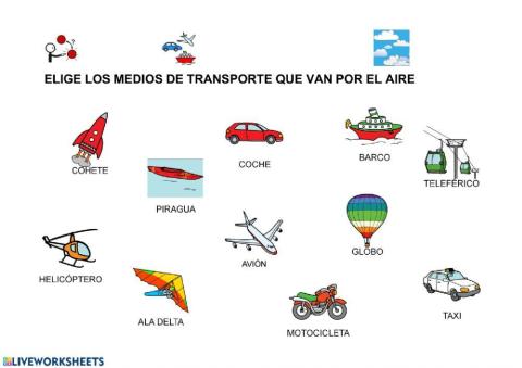 Medios de transporte aéreos