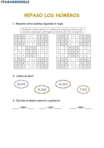 Repasamos los números