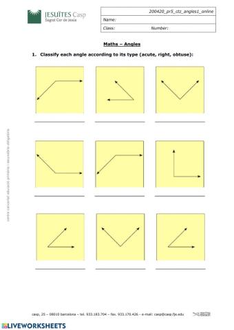 Classification angles