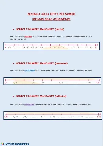 Numeri decimali RIPASSONE