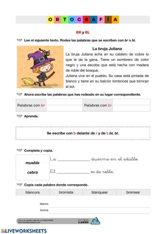 Ortografía - BR y BL