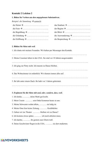 Weil (uns, sondern, oder, dass, weil)