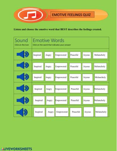Emotive Feelings Quiz