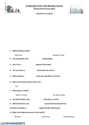 Comparative and superlatives video