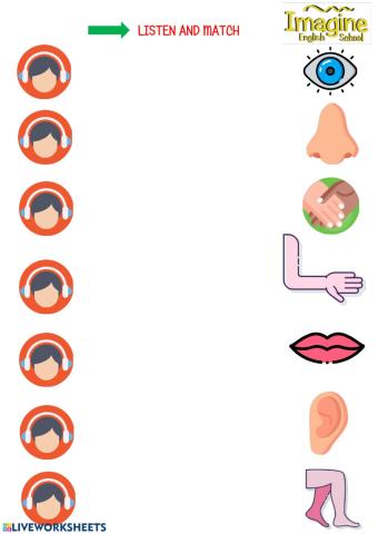 Listen and match- Parts of the body