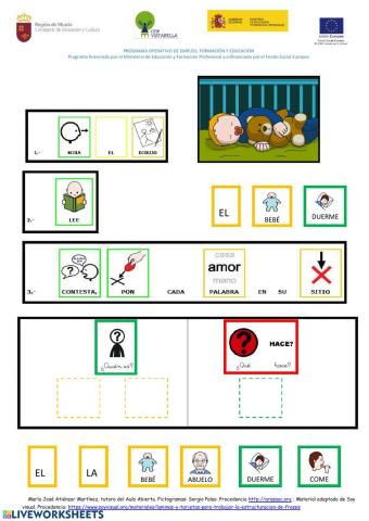 Estructuración de frases,comprensión lectora