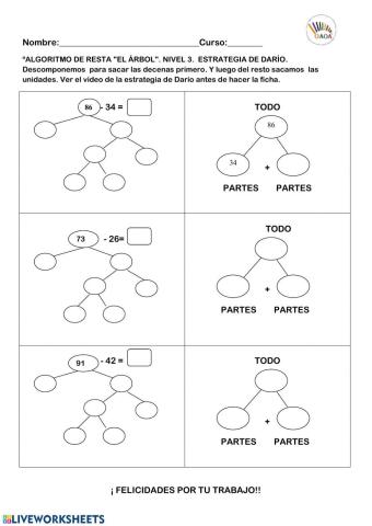 LA RESTA. ESTRATEGIA DE DARÍO. NIVEL 3. OAOA