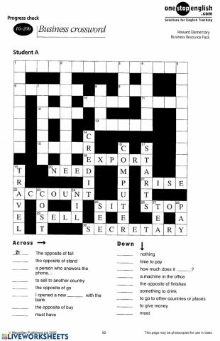 Business Crosswords
