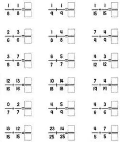 Suma de fracciones con mismo denominador
