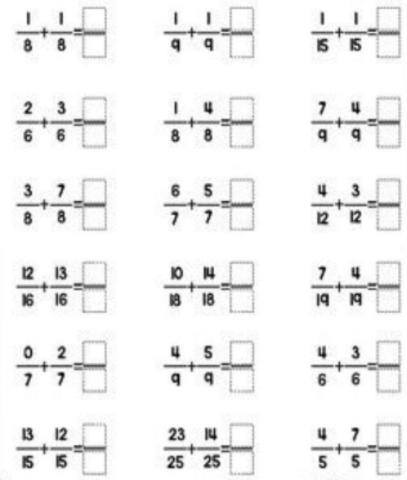 Suma de fracciones con mismo denominador