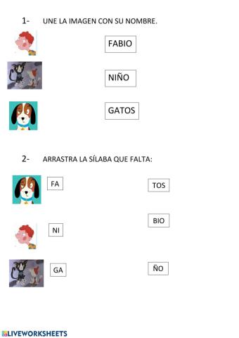 -Ni guau ni miau- Palabras y sílabas