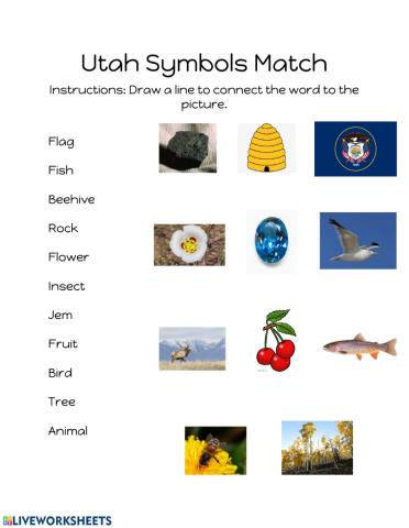 Utah Symbols Match