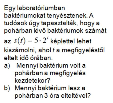 Exponenciális szöveges feladat
