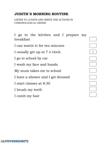 Listening-judith-s morning routine