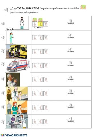 CUÁNTAS PALABRAS TIENE-profesiones 1 (2-3 palabras)