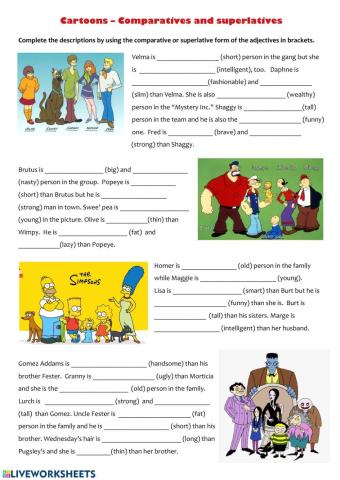 Cartoons - Comparatives and superlatives