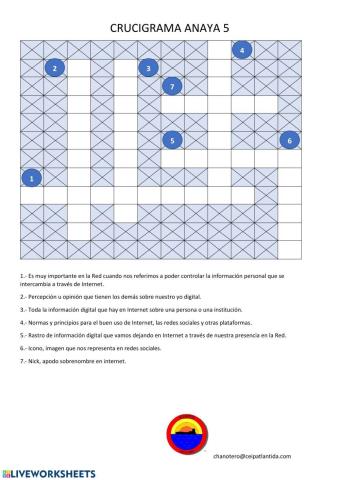 Crucigrama Unidad 5 Anaya