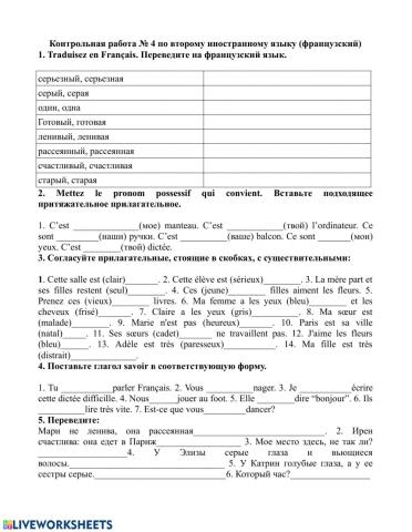 Le feminin des adjectives