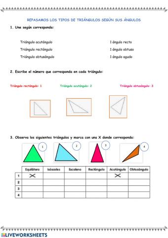 Triángulos por ángulos