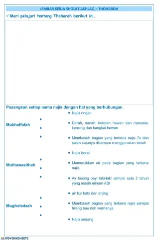 Lembar Kerja Sholat Akhlaq-Thoharoh