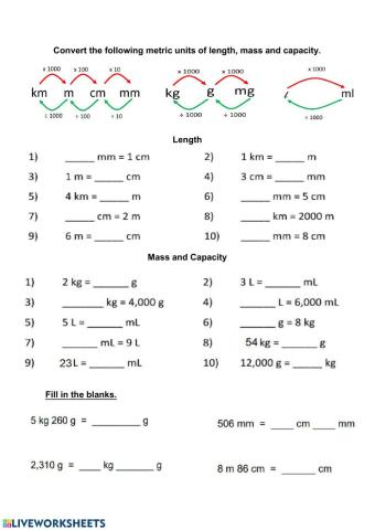 Metric Conversionsh