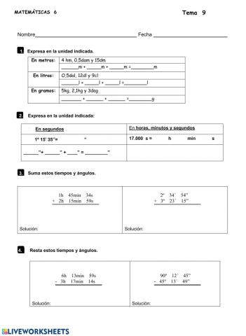 Medidas de longitud y área