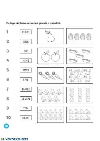 Numbers, foods and toys