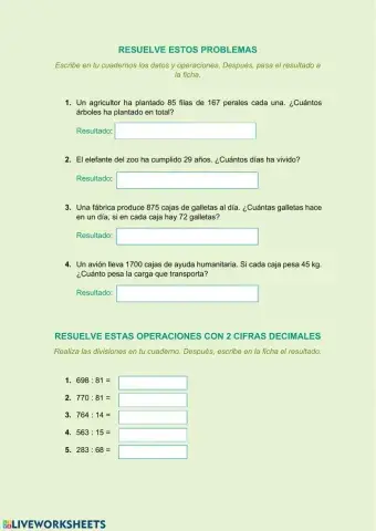 Problemas y divisiones