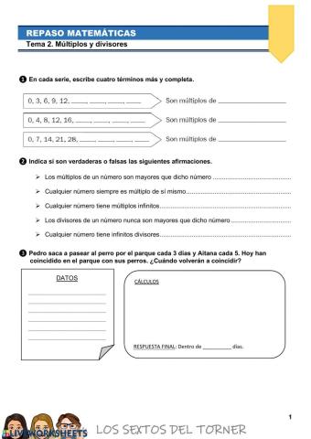 Repaso mútilplos y divisores