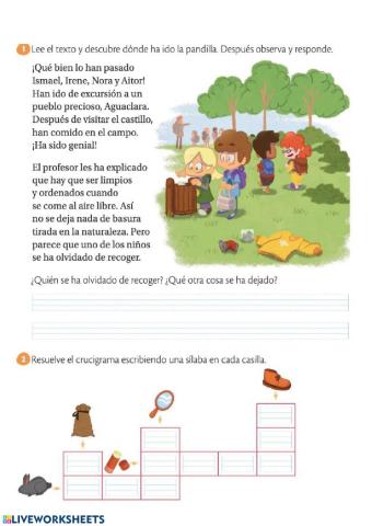 Comprensión lectora y dictado