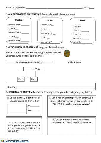 Ejecicios mates 5 oaoa