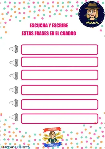 Escribir la frase escuchando el audio