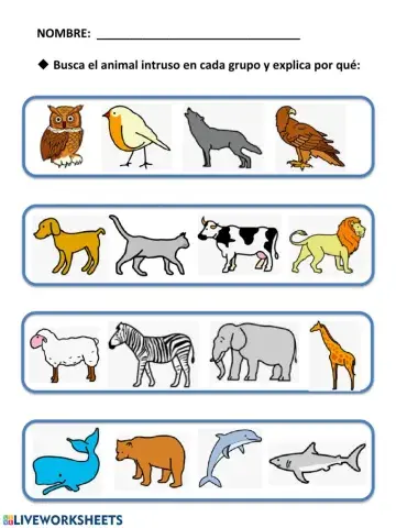 Intrusos animales infantil