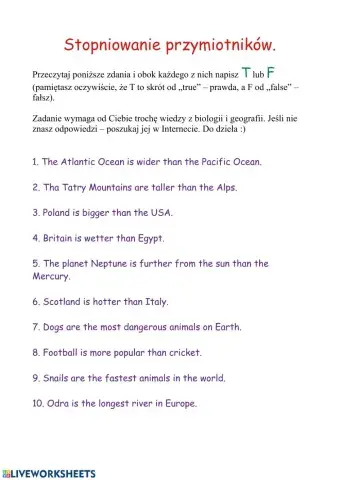 Comparative Superlative