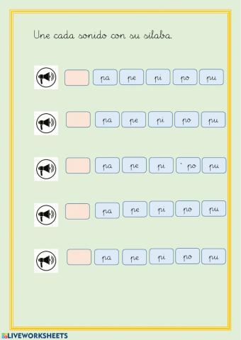 Sílabas pa, pe, pi, po, pu