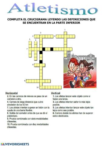 Atletismo - Crucigrama