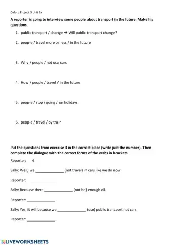 Oxford Project 5 Unit 2a workbook