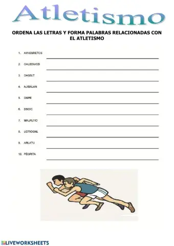 Atletismo - Ordena letras